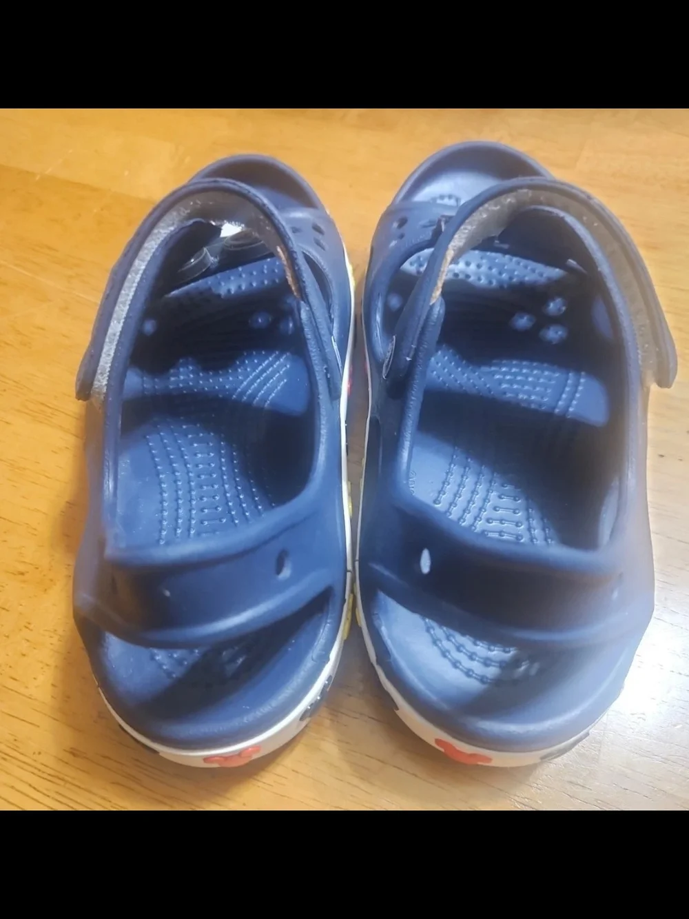 CROCS Navy Kids Sandals with Mickey Accent